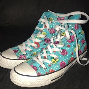 Converse floral high tops